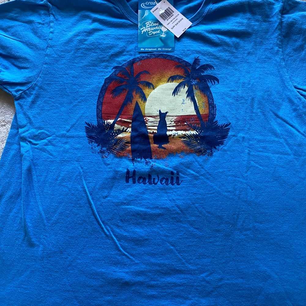 Vibrant Blue Tropical Sunset Short Sleeve Tee
